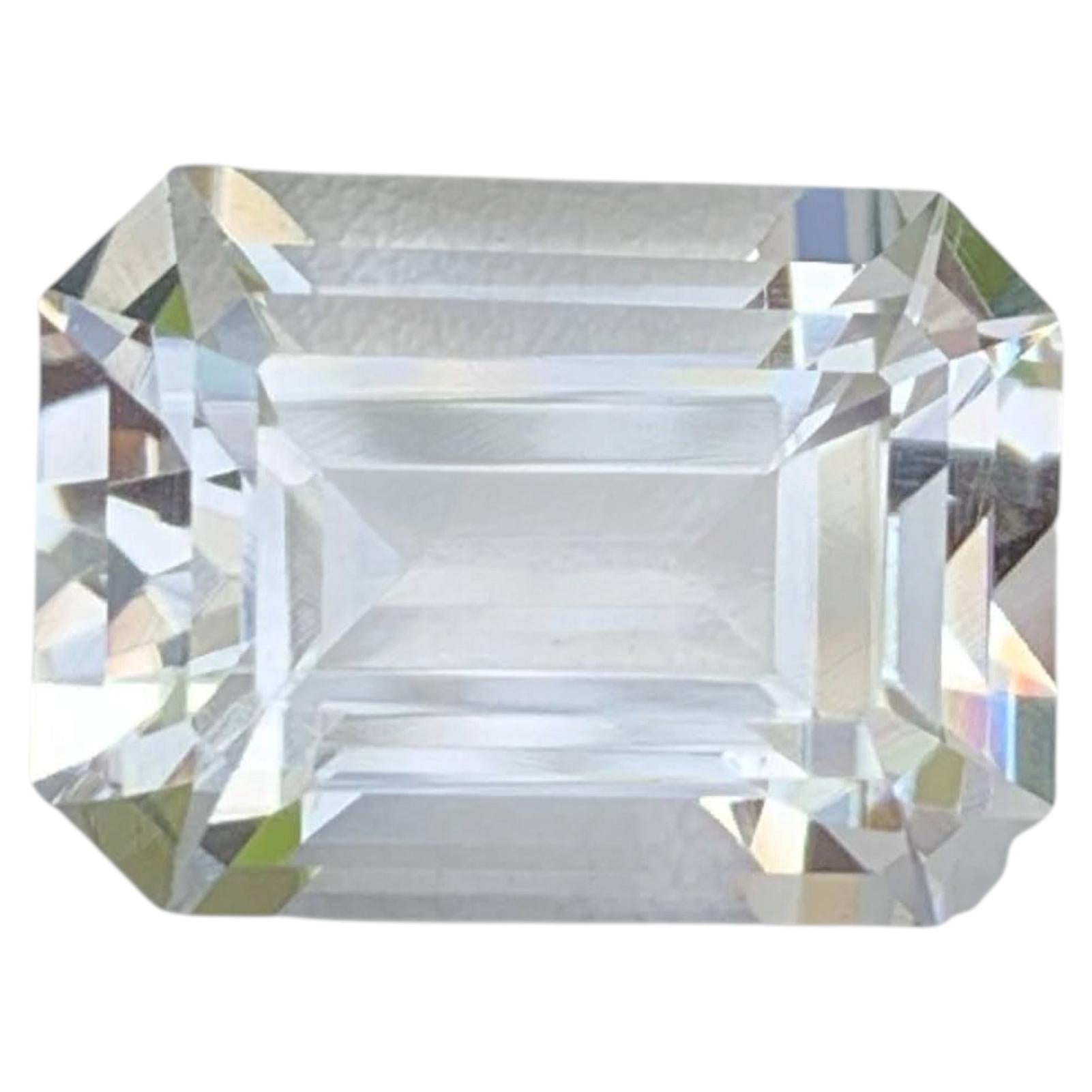 14.20 Carat Natural Loose Faceted Quartz Stone Emerald Cut Pakistani Gemstone