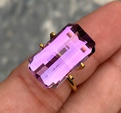 14.20 Carat Pixel Cut Natural Loose Purple Amethyst Gem from Brazil