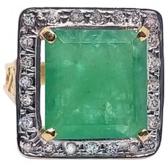 14.21 Carat Emerald and Diamond Ring, circa 1940