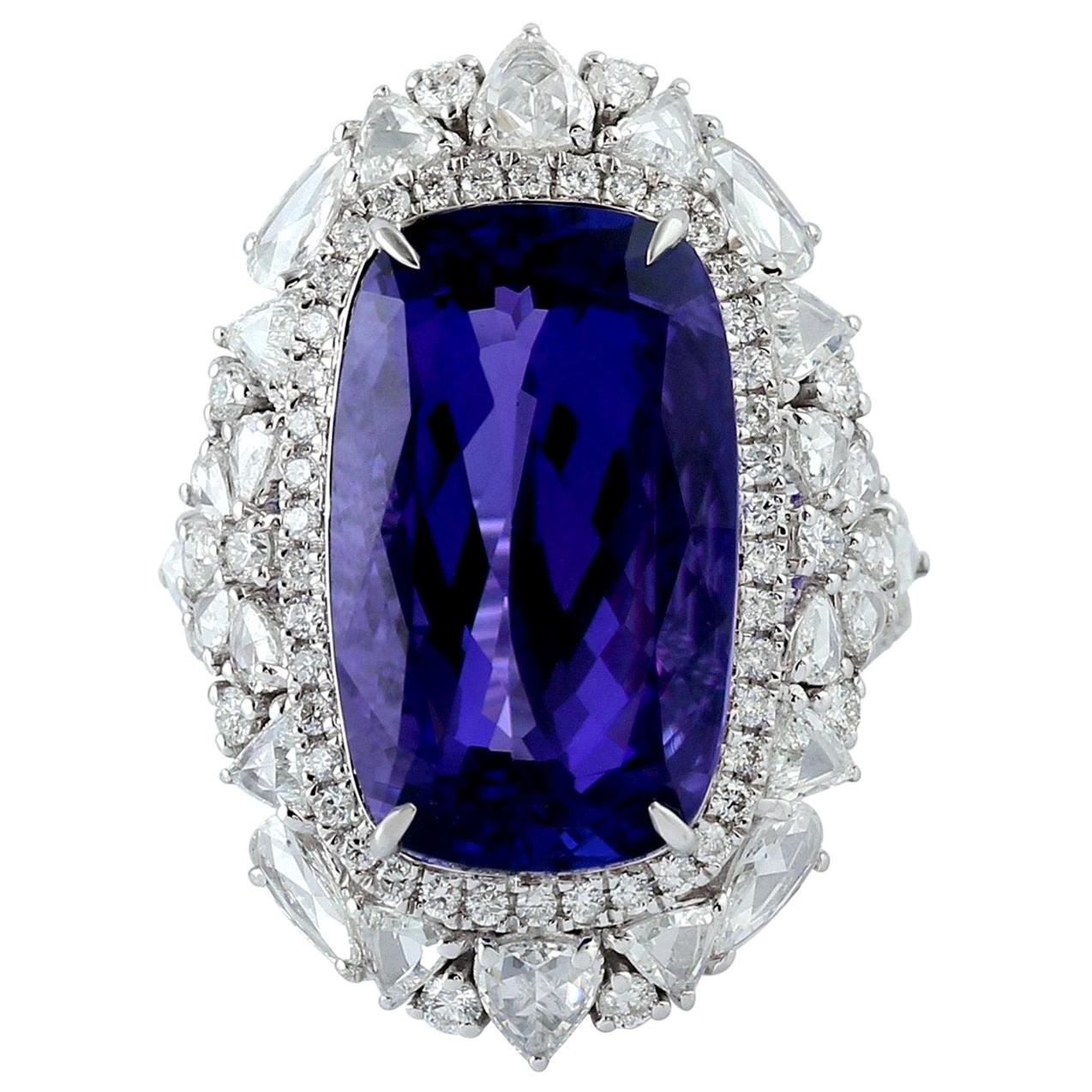 $1 NO RESERVE! 7.78ct Tanzanite and 0.20ct Diamonds, 14 Karat White Gold  Ring For Sale at 1stDibs where is tanzanite found in the world