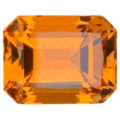 14.25 Carat Natural Loose Madeira Citrine Emerald Shape Gem For Necklace