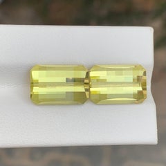 14.25 Carats Natural Loose Yellow Lemon Quartz Pairs Pixelated Cut Gems