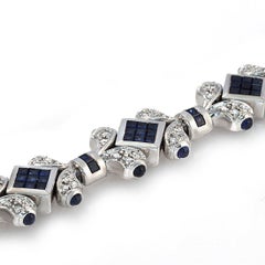 Bracelet en or 18 carats avec saphir bleu naturel de 14,25 carats et diamants de 1,45 carat