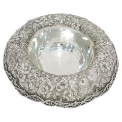 14.25 in Sterling Silver S. Kirk & Son Antique Floral Repousse Centerpiece Bowl