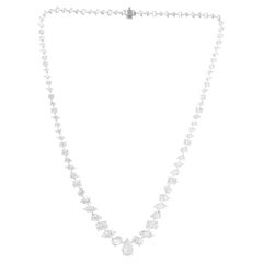 14.26 Quilates SI Claridad HI Color Collar de Diamantes Multiforma Oro Blanco 18 Kilates