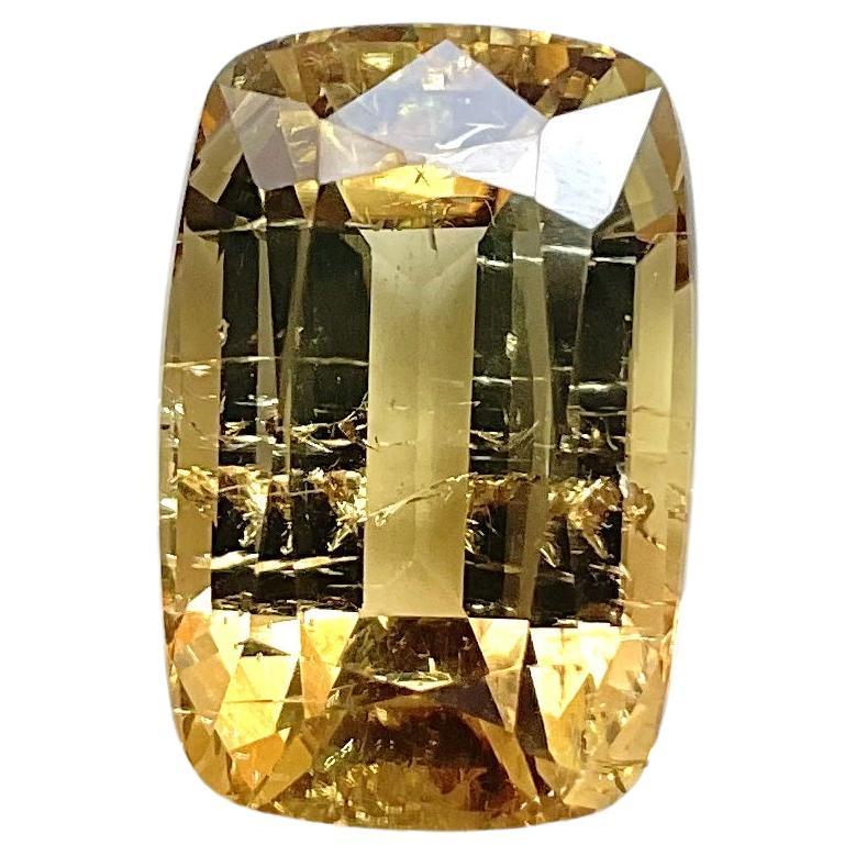 14.28 Carat Yellow Orange Tourmaline Cushion Cut Stone For Jewelry Natural Gem