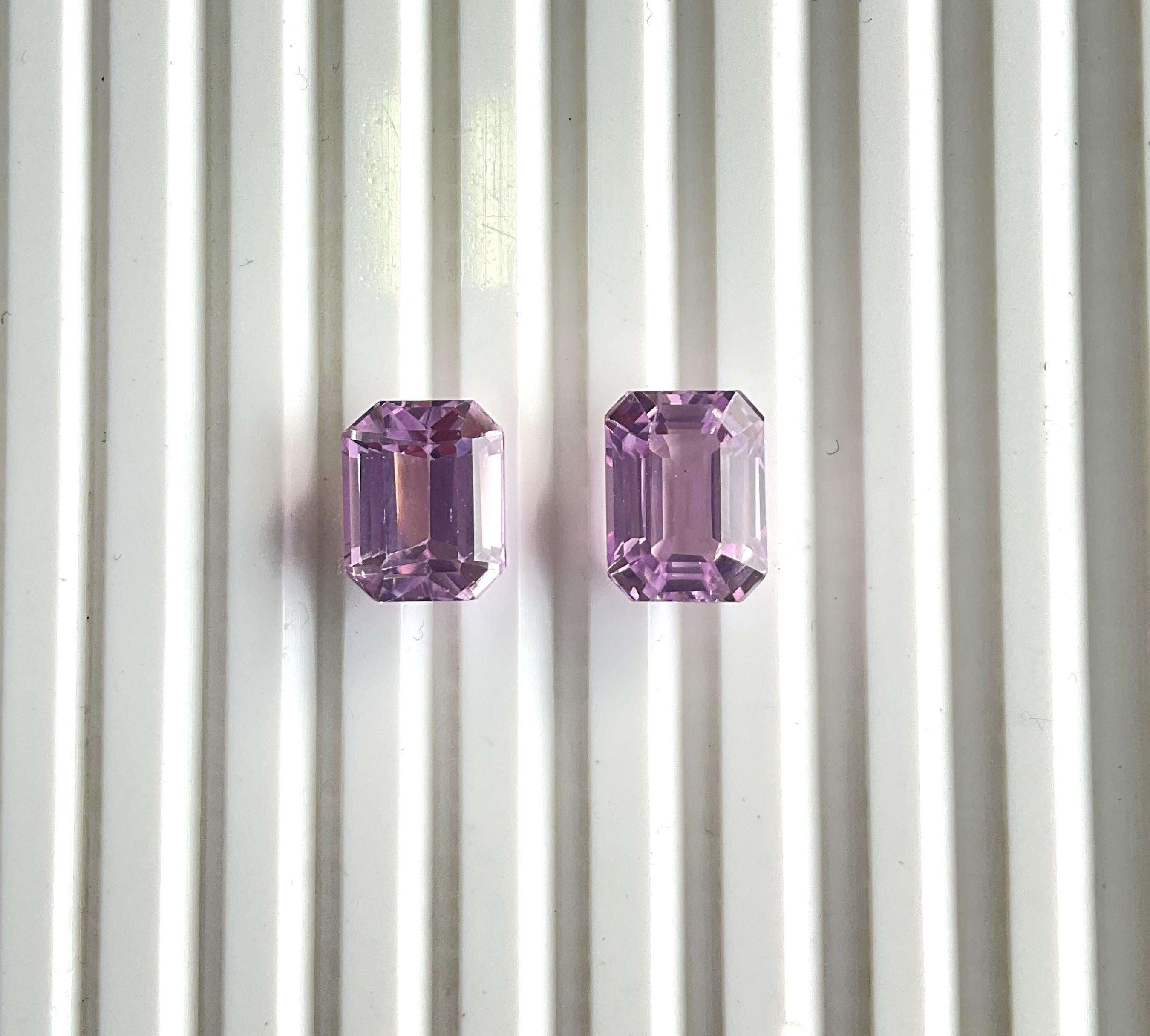 14.28 Carats Pink Kunzite Octagon Natural Cut Stones For Fine Gem Jewellery For Sale 1