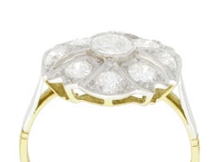 Art Deco 1.42 Carat Diamond and Yellow Gold Cocktail Ring, Circa 1925