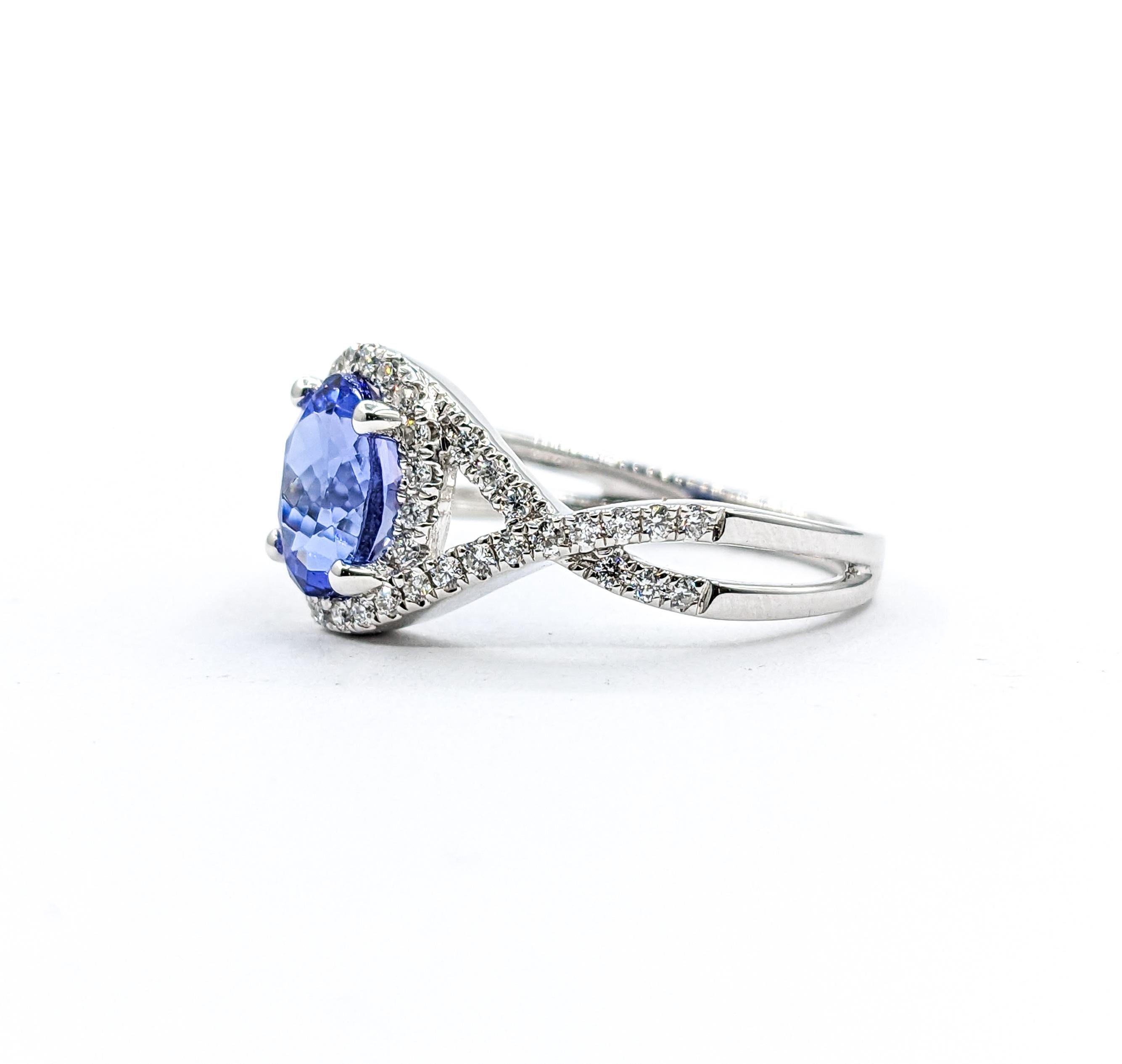 For Sale:  1.42ct Blue Tanzanite & Diamond Ring In White Gold 2