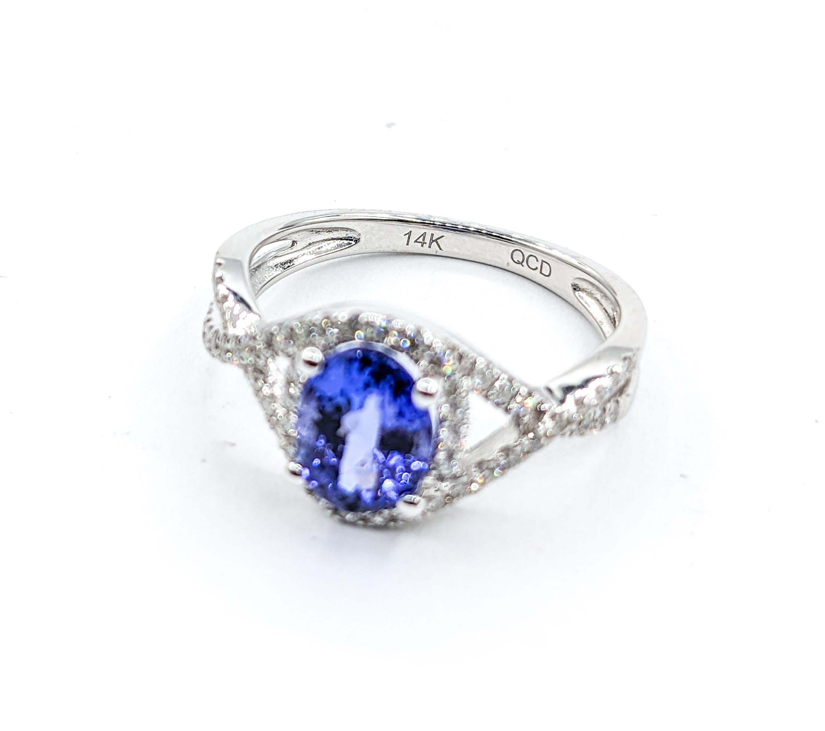 For Sale:  1.42ct Blue Tanzanite & Diamond Ring In White Gold 3