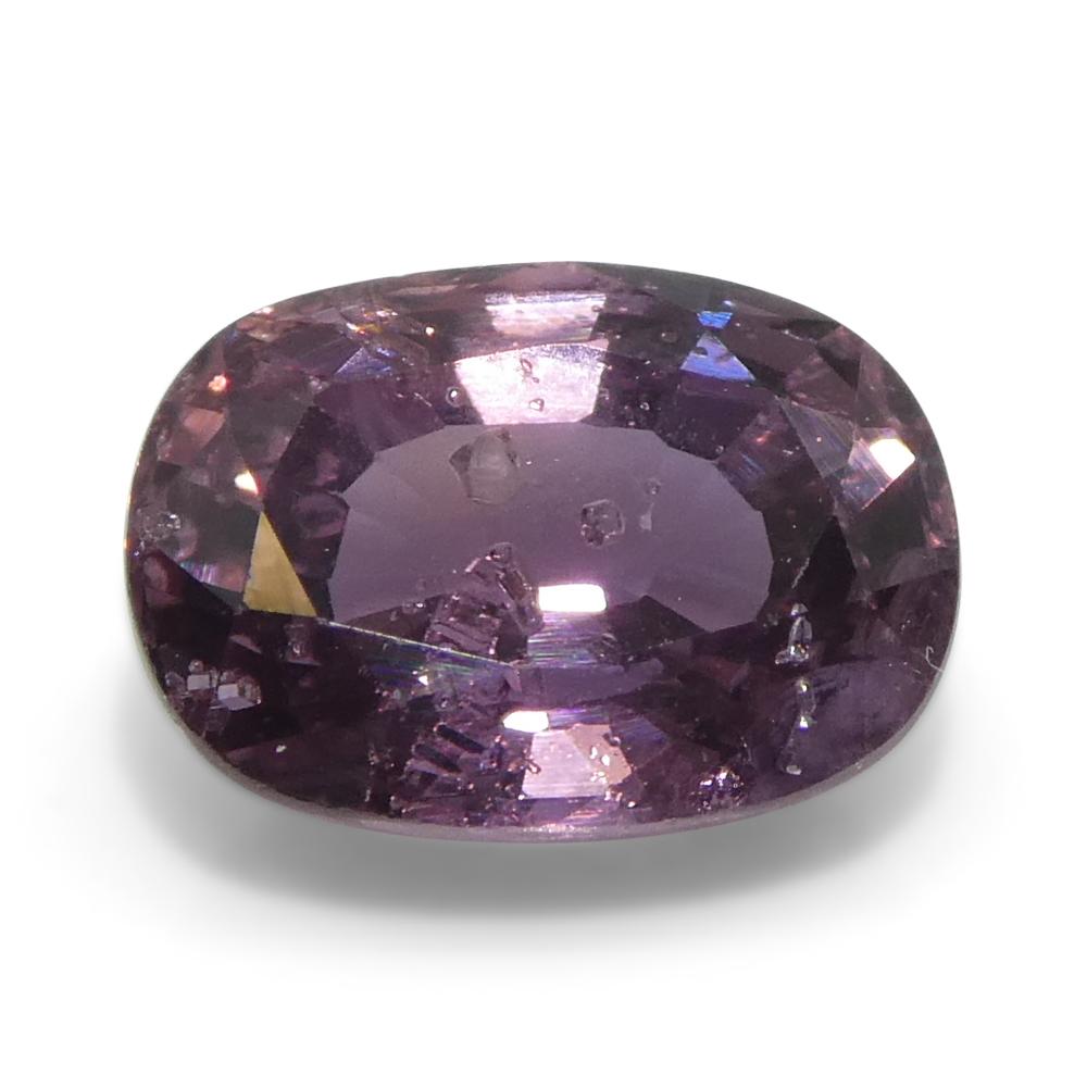 Women's or Men's 1.42ct Cushion Purple-Pink Sapphire from Tanzania, Unheated For Sale