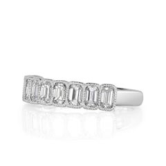 1.42ct Emerald Cut Diamond Wedding Band