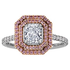 1.42ct Fancy Light Blue Radiant Cut Diamond Engagement Ring