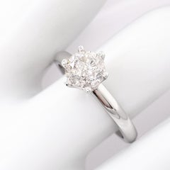 NO RESERVE  1.42CT Round Brilliant Diamond Engagement Ring 14K White Gold 