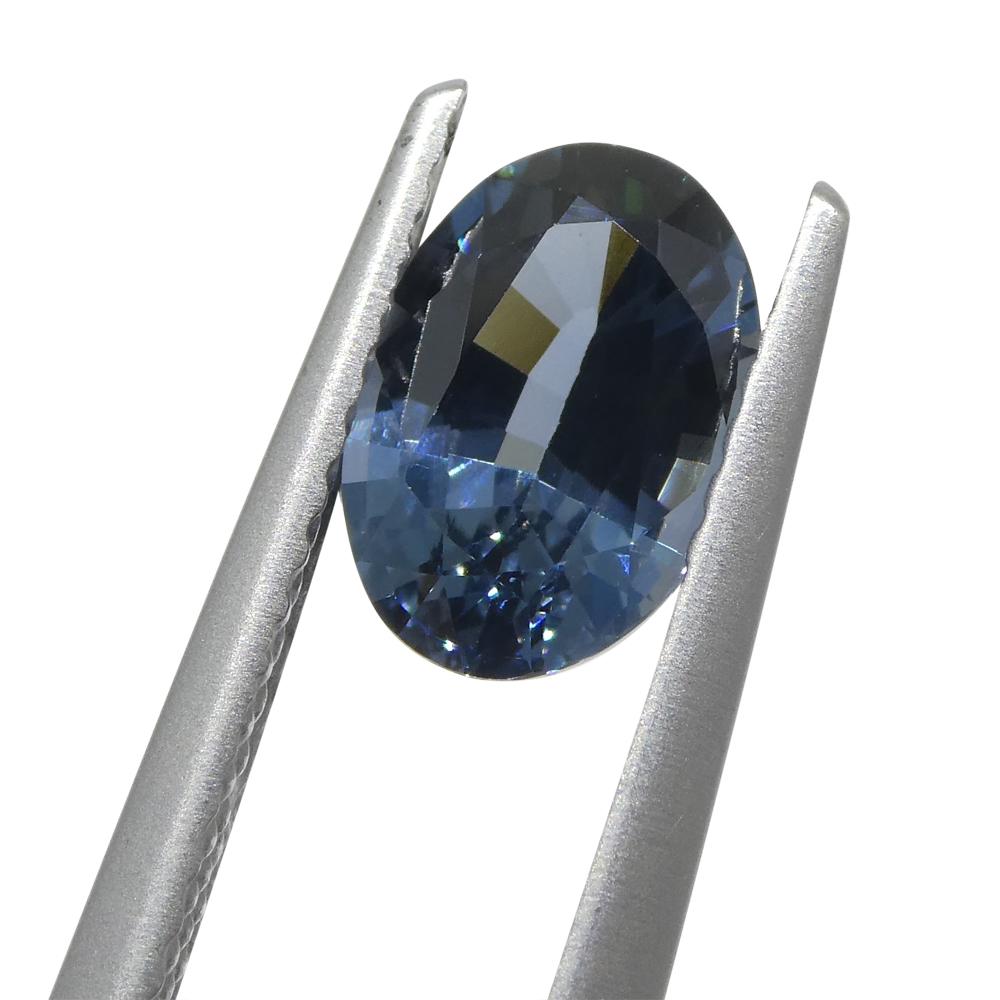 Spinelle bleu ovale de Birmanie 1,42 carat en vente 7