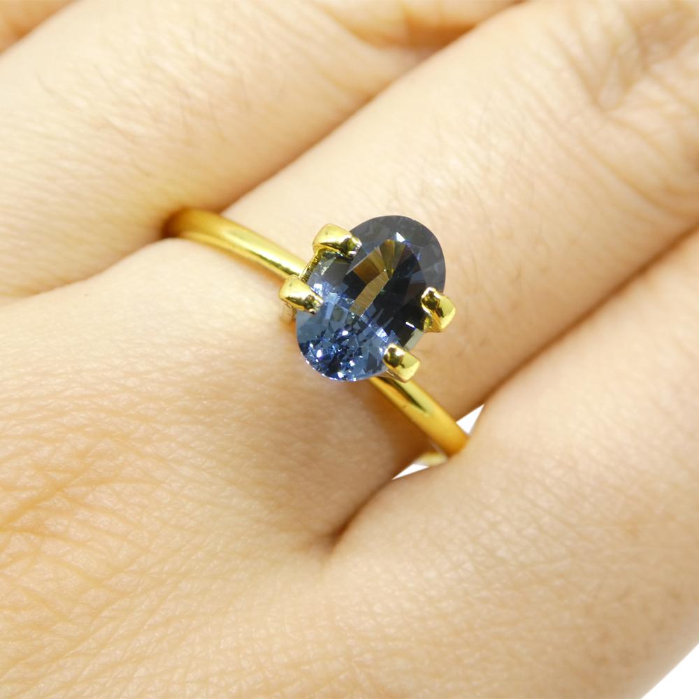 Spinelle bleu ovale de Birmanie 1,42 carat en vente 9