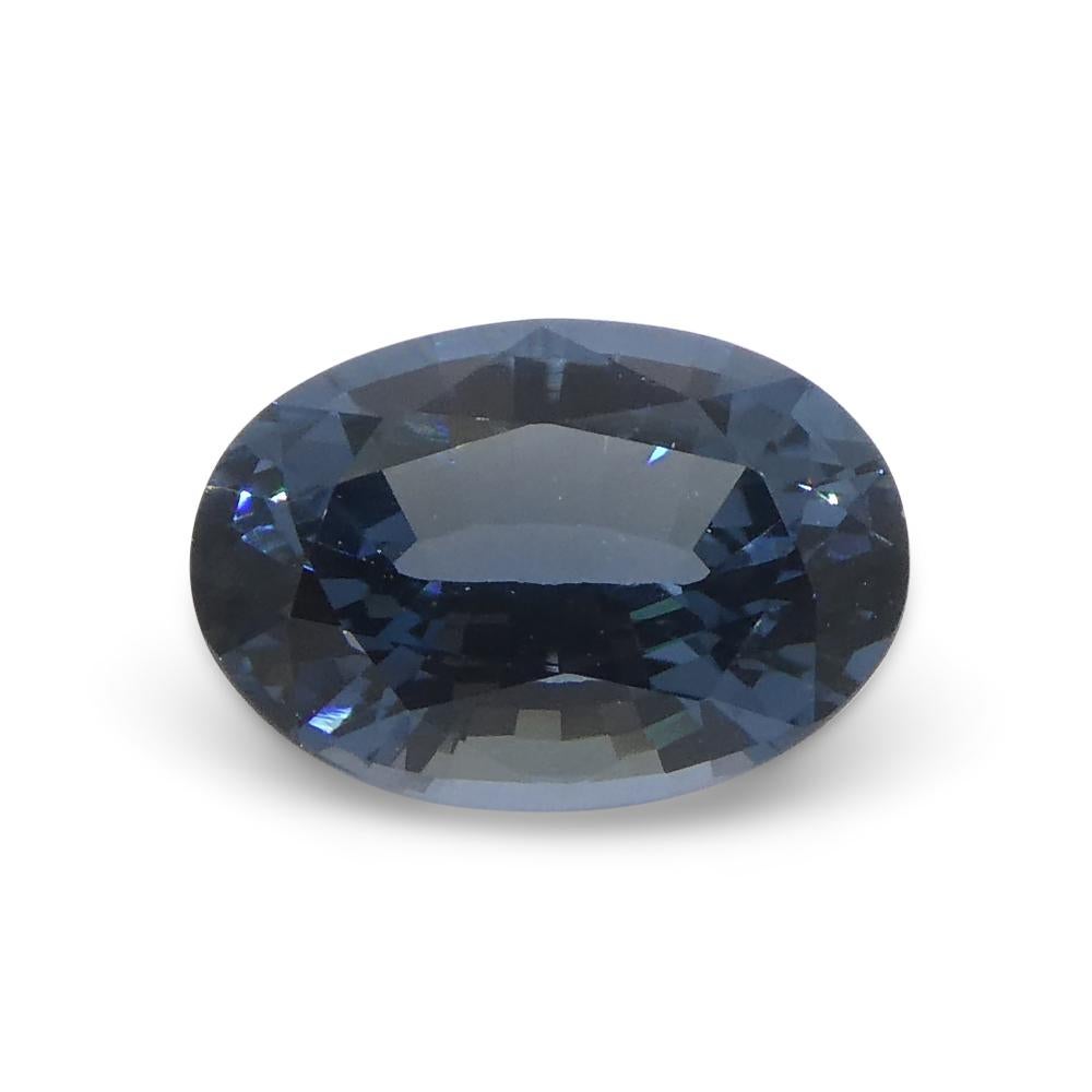 Spinelle bleu ovale de Birmanie 1,42 carat Unisexe en vente