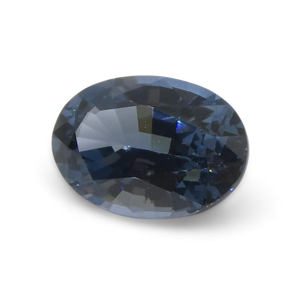 Spinelle bleu ovale de Birmanie 1,42 carat en vente 1