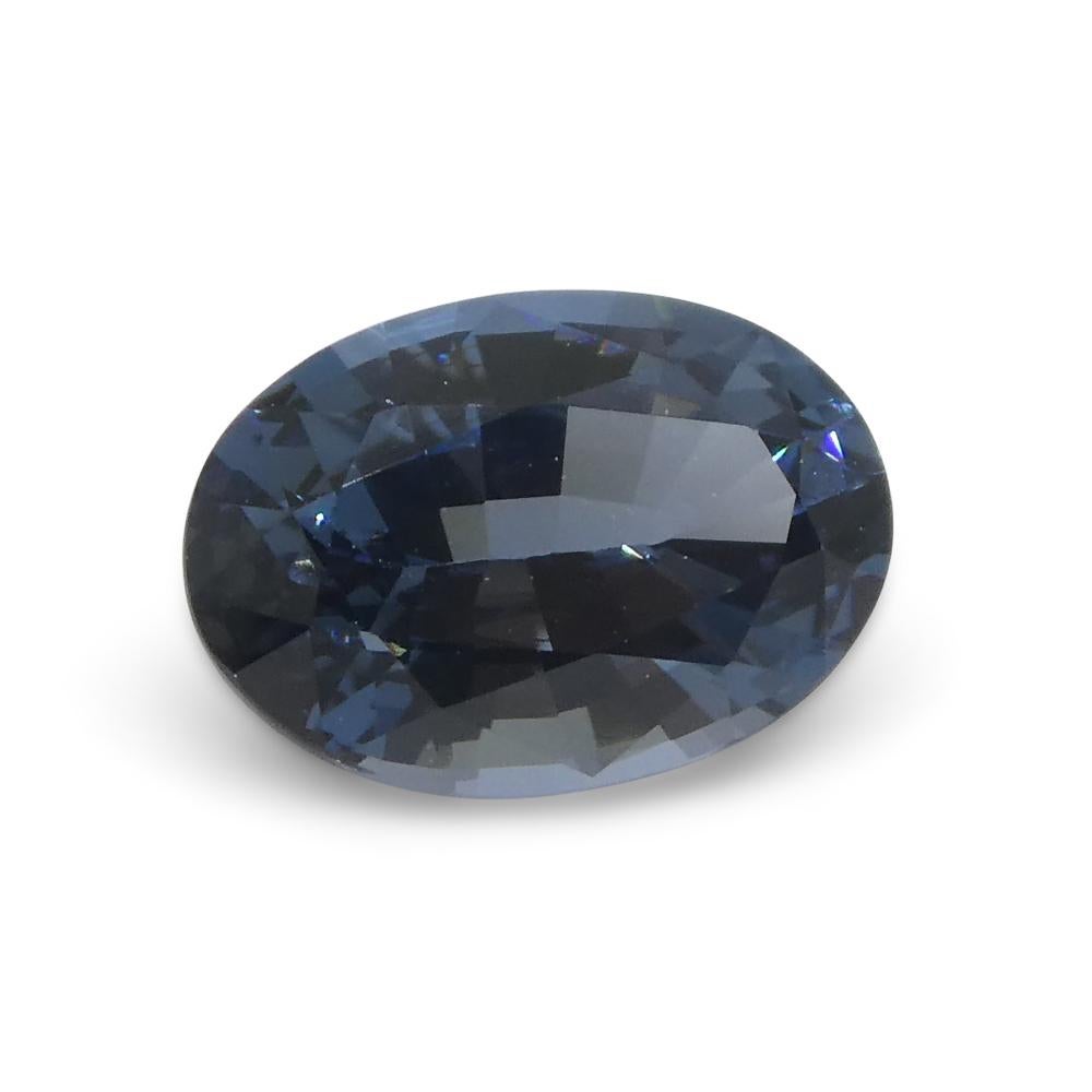 Spinelle bleu ovale de Birmanie 1,42 carat en vente 2