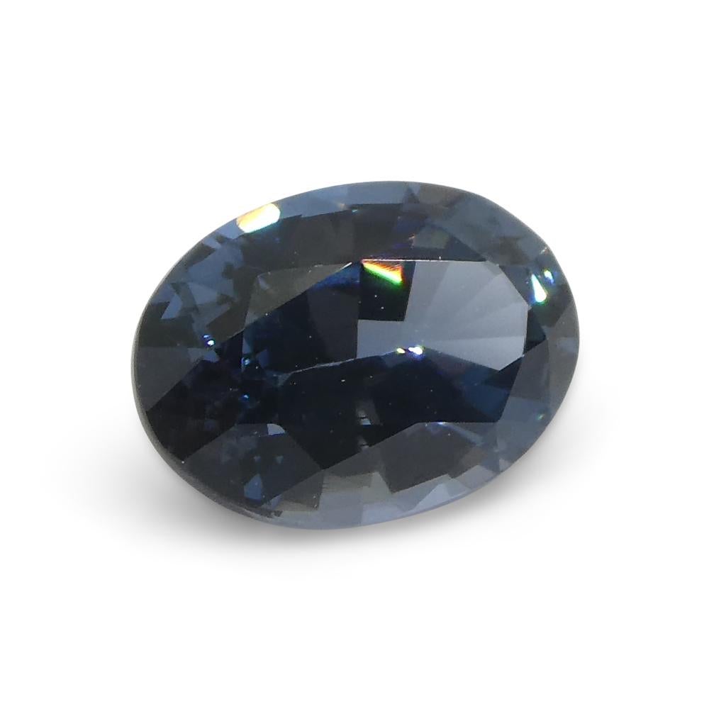 Spinelle bleu ovale de Birmanie 1,42 carat en vente 3