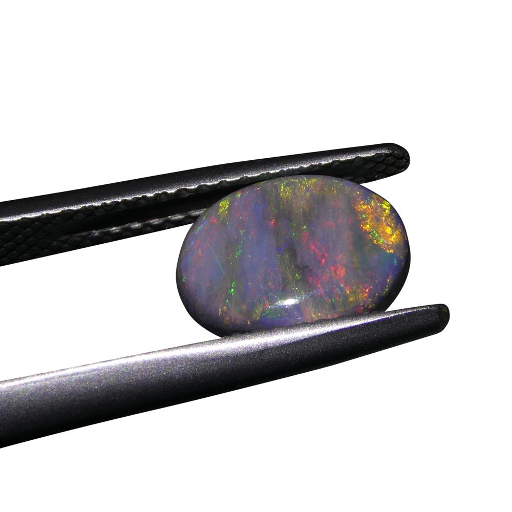 1.42ct Oval Cabochon Black Opal GIA Certified For Sale 5