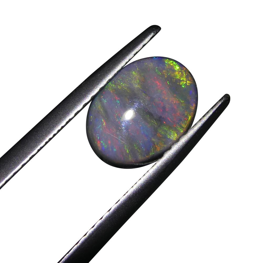 1.42ct Oval Cabochon Black Opal GIA Certified For Sale 7