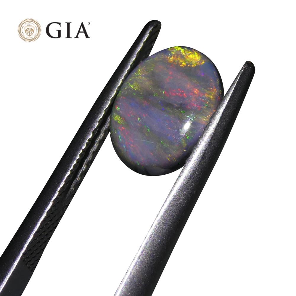 1.42ct Oval Cabochon Black Opal GIA Certified For Sale 1
