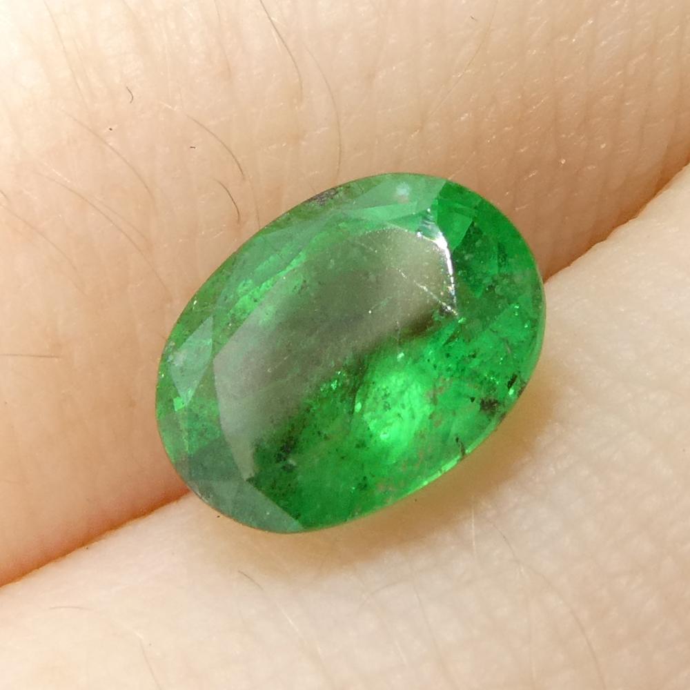 Smeraldo verde ovale da 1.42ct dello Zambia 7