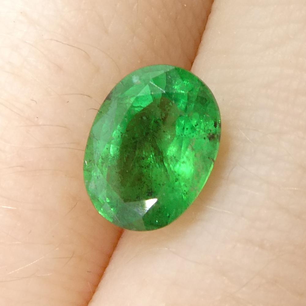 Smeraldo verde ovale da 1.42ct dello Zambia 8