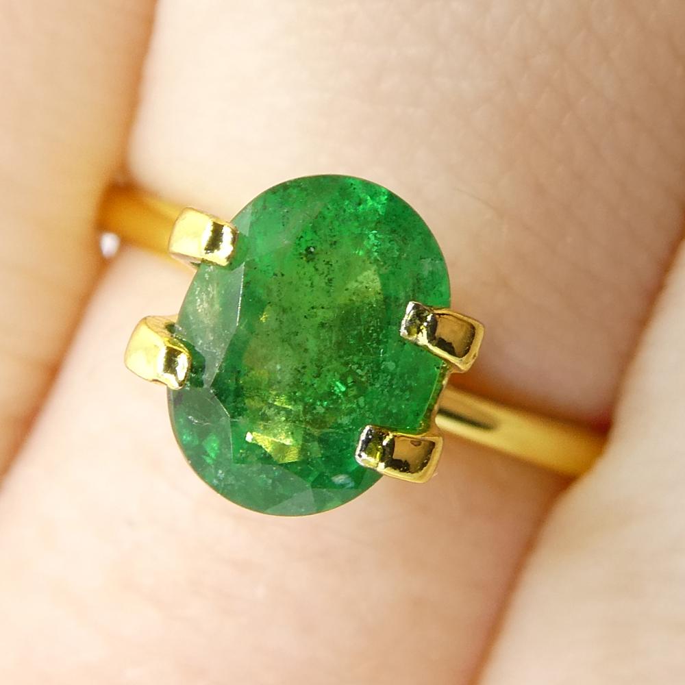 Smeraldo verde ovale da 1.42ct dello Zambia 9