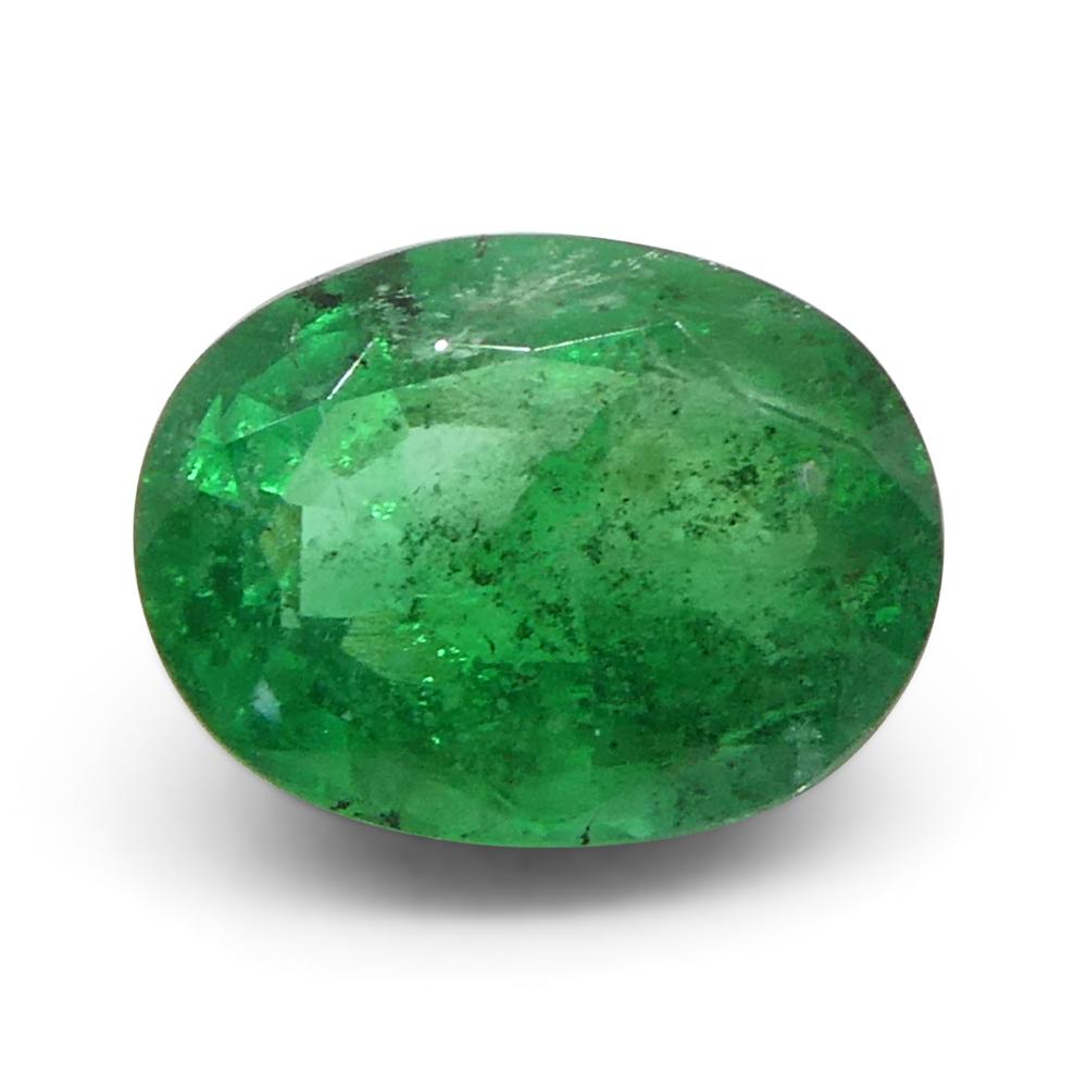 Smeraldo verde ovale da 1.42ct dello Zambia 1