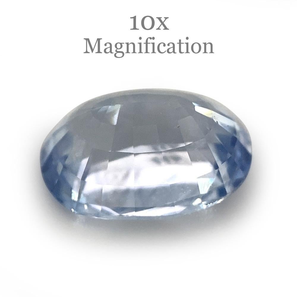 1.42ct Oval Icy Blue Sapphire from Sri Lanka Unheated In New Condition For Sale In Toronto, Ontario