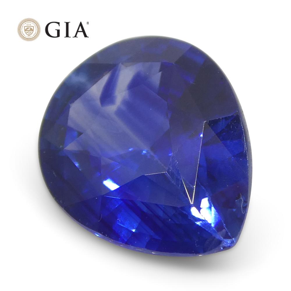 1.42ct Pear Blue Sapphire GIA Certified Sri Lanka For Sale 7