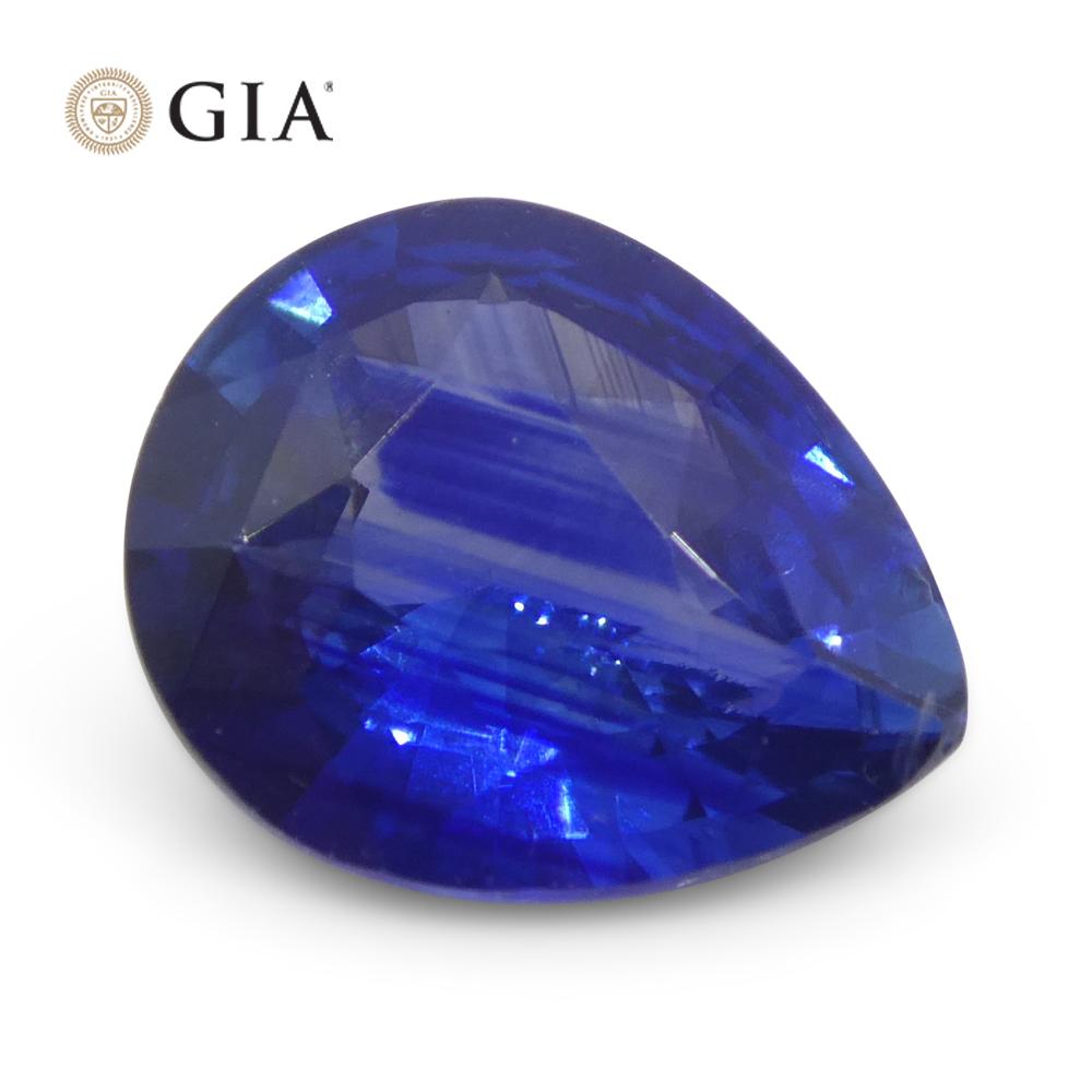 1.42ct Pear Blue Sapphire GIA Certified Sri Lanka   For Sale 8