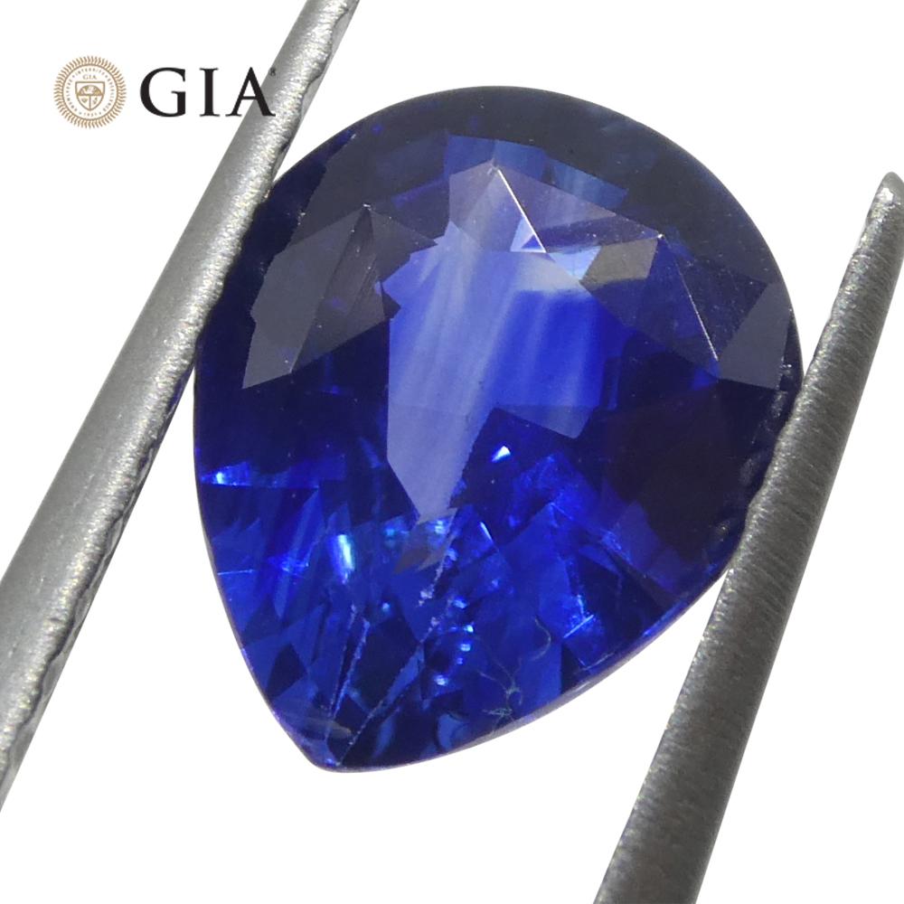 1.42ct Pear Blue Sapphire GIA Certified Sri Lanka In New Condition For Sale In Toronto, Ontario