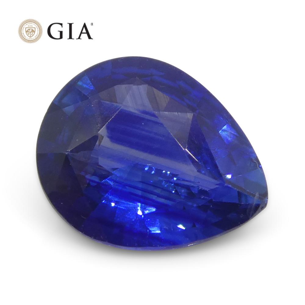 1.42ct Pear Blue Sapphire GIA Certified Sri Lanka For Sale 4