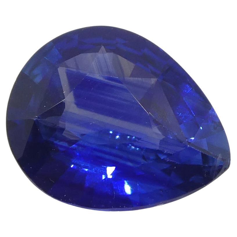 1.42ct Pear Blue Sapphire GIA Certified Sri Lanka   For Sale