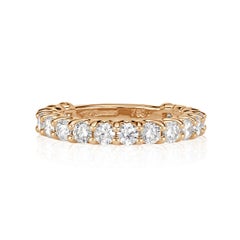 1.42ct Round Brilliant Cut Diamond Band in 18k Champagne Yellow Gold