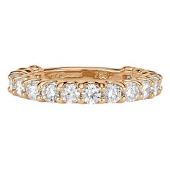 1.42ct Round Brilliant Cut Diamond Band in 18k Champagne Yellow Gold