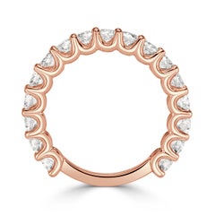 Fascia di diamanti rotondi taglio Brilliante da 1,42 carati in oro rosa 18 carati