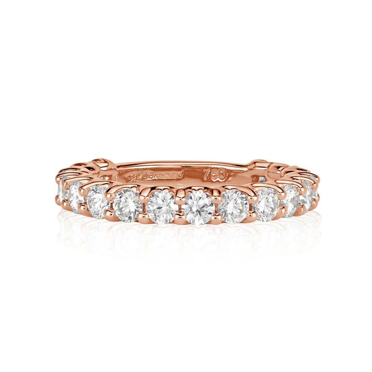 1.42ct Round Brilliant Cut Diamond Band in 18k Rose Gold