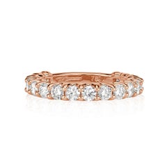 1.42ct Round Brilliant Cut Diamond Band in 18k Rose Gold