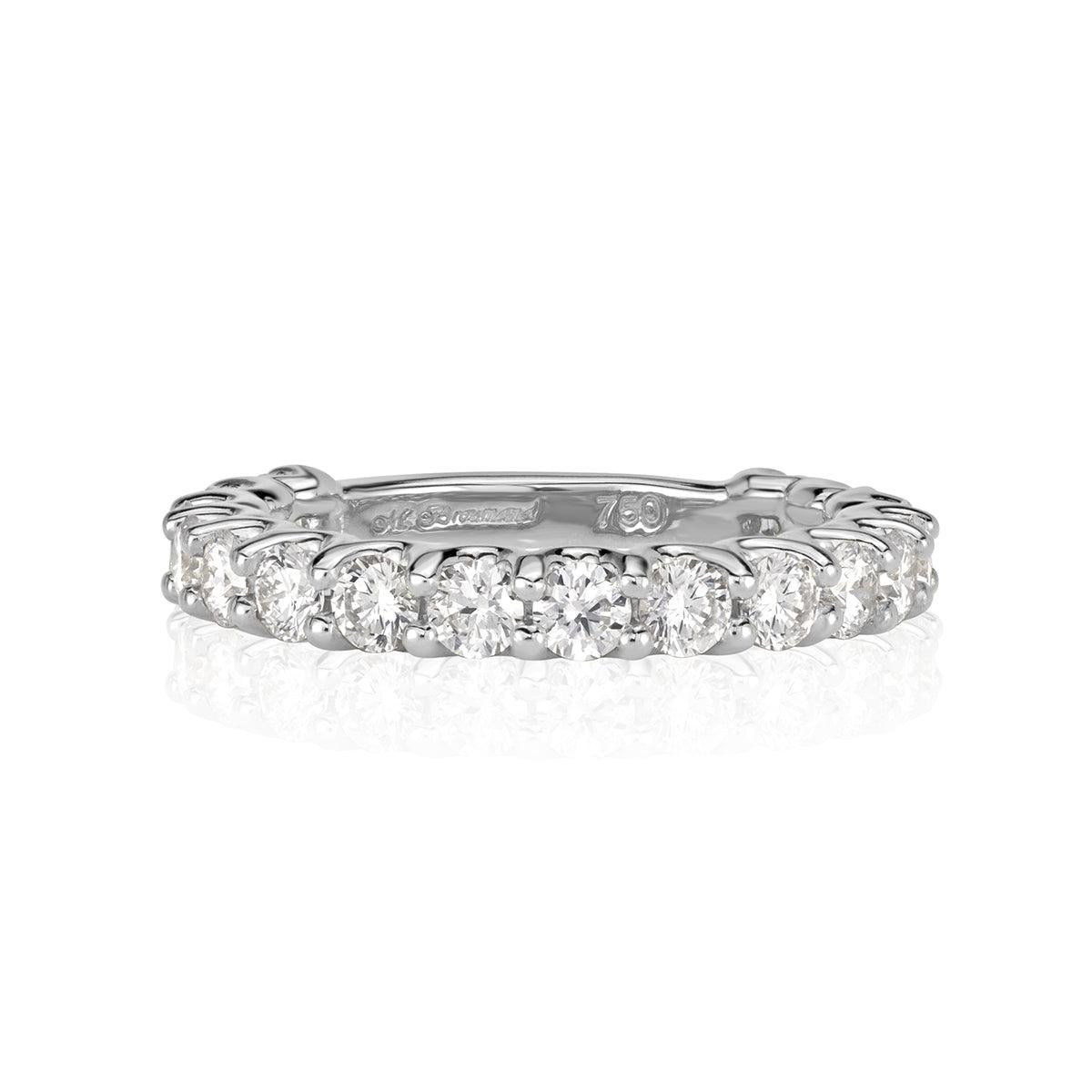 1.42ct Round Brilliant Cut Diamond Band in 18k White Gold