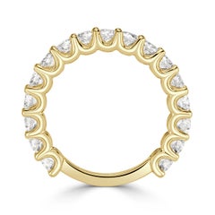 Sortija de diamantes redondos talla brillante de 1,42 ct en oro amarillo de 18k