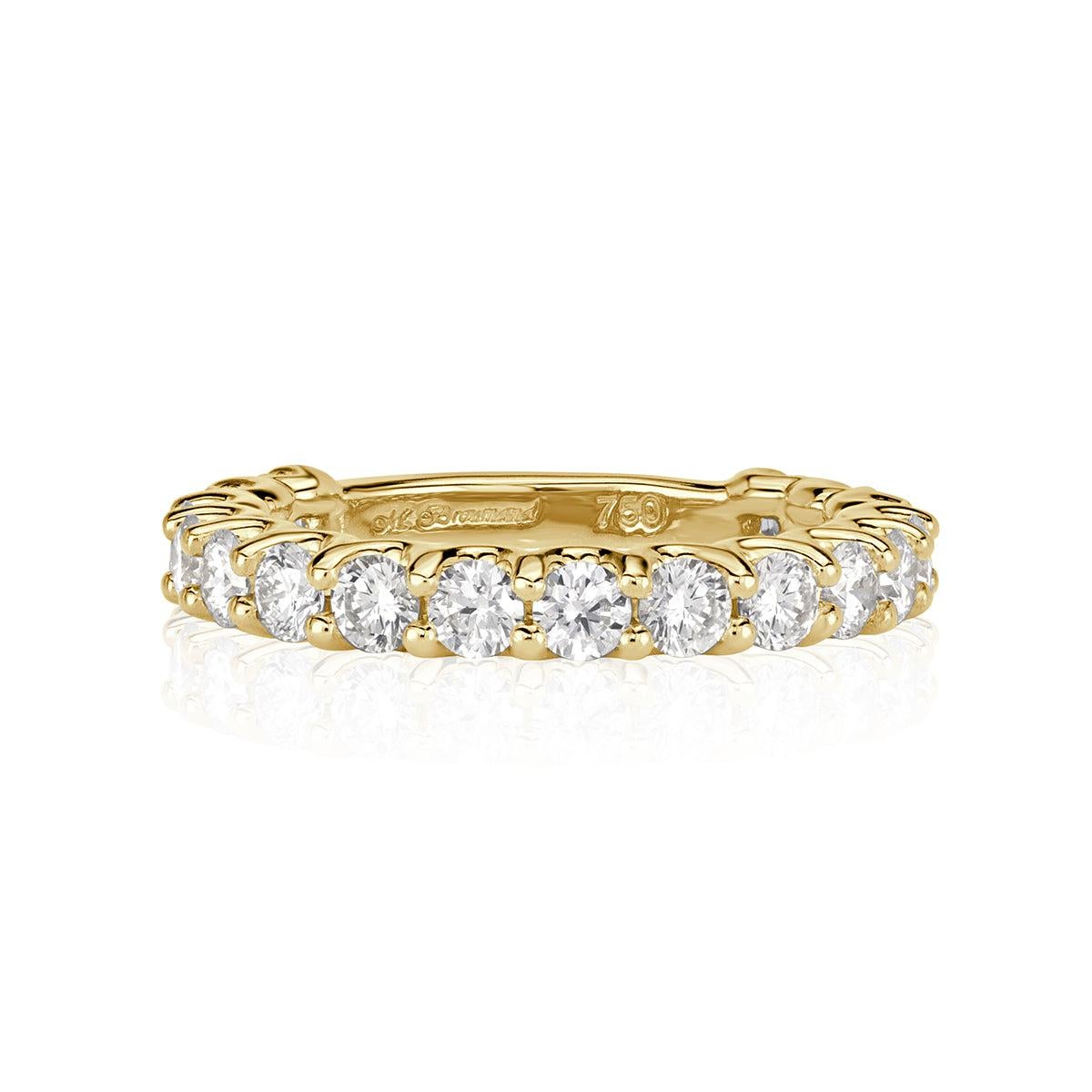 1.42ct Round Brilliant Cut Diamond Band in 18k Yellow Gold