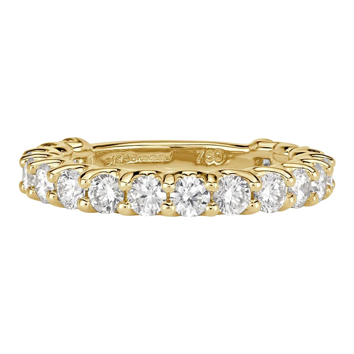 1.42ct Round Brilliant Cut Diamond Band in 18k Yellow Gold