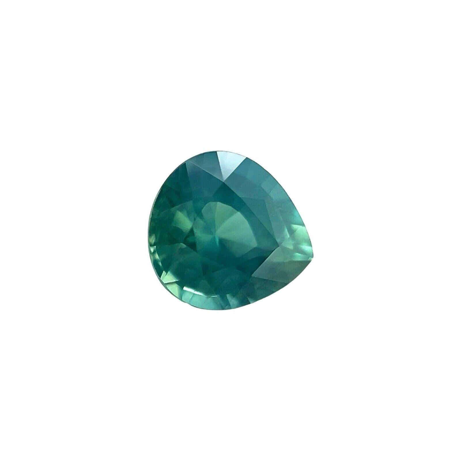 1,42ct UNIQUE Blue Green Teal Sapphire GIA CERTIFIED Pear Teardrop Cut Edelstein

Natürliche Vivid Green Blue Teal GIA Certified Sapphire Edelstein.
Hochwertiger Saphir mit einer einzigartigen, lebhaften blaugrünen Farbe.
1.42 Karat mit