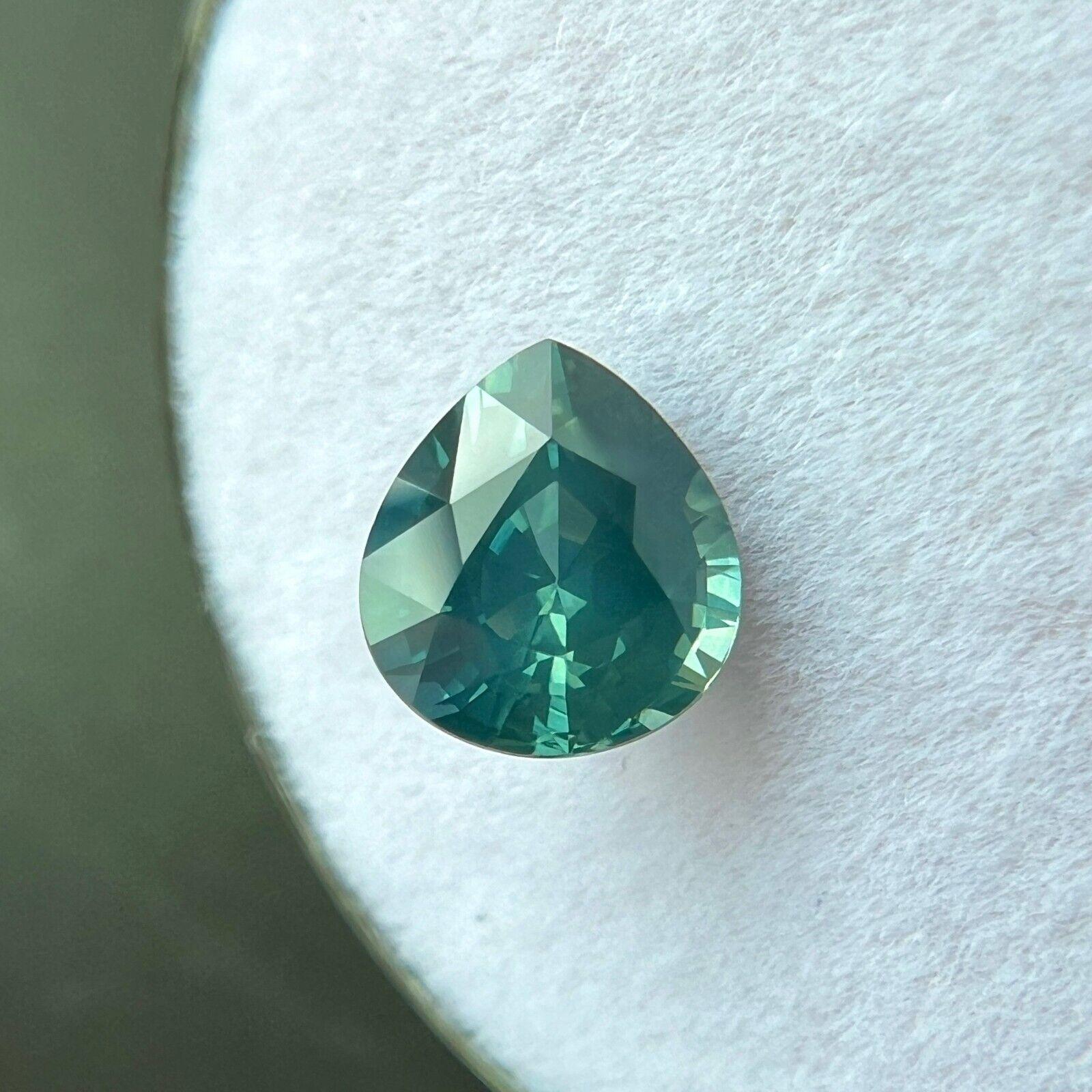 1.42Ct Einzigartige Blau Grün Teal Saphir GIA zertifiziert Birne Teardrop Cut Edelstein im Zustand „Neu“ im Angebot in Birmingham, GB