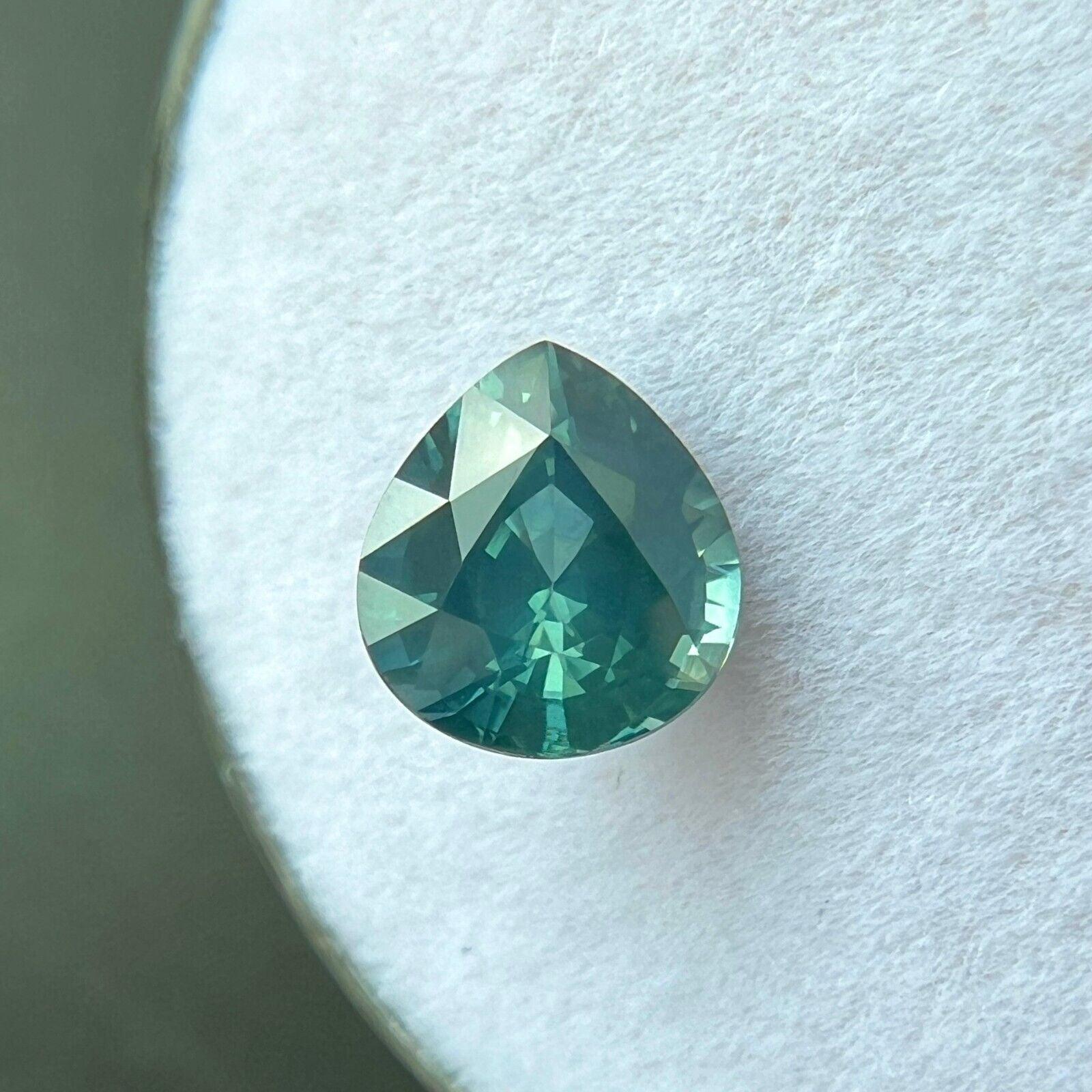 1.42Ct Einzigartige Blau Grün Teal Saphir GIA zertifiziert Birne Teardrop Cut Edelstein für Damen oder Herren im Angebot