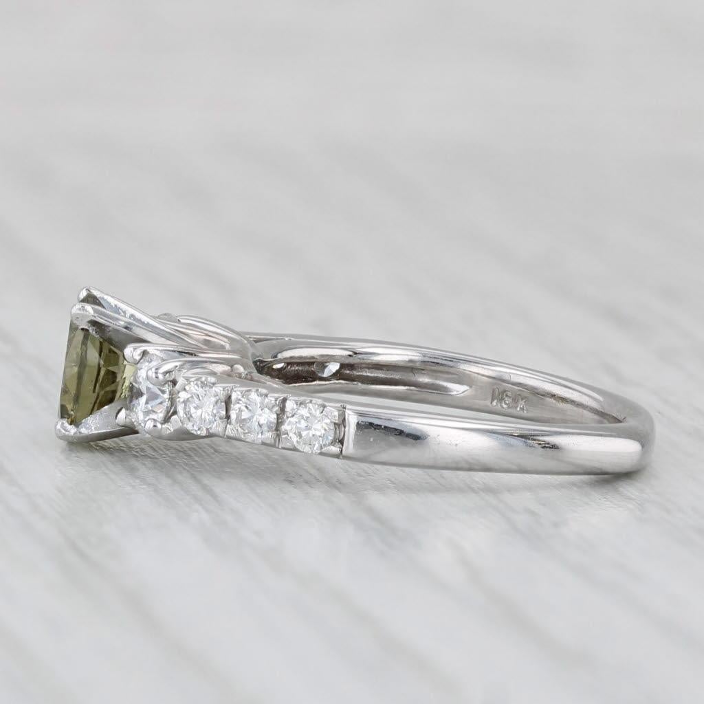 1.42ctw Grüner Turmalin Diamant Ring 18k Weißgold Größe 4 Verlobung im Zustand „Gut“ im Angebot in McLeansville, NC